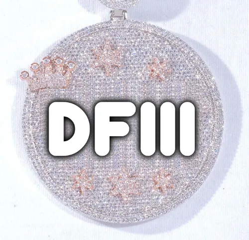 CUSTOM LETTER NECKLACE 3D BIG CROWN DISC sold by The GUU Shop