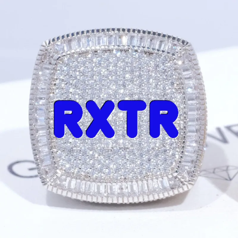 CUSTOM LETTER 3D ICED RING sold by The GUU Shop