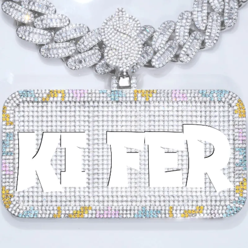 CUSTOM LETTER NECKLACE 3D COLORFUL SQUARE sold by The GUU Shop