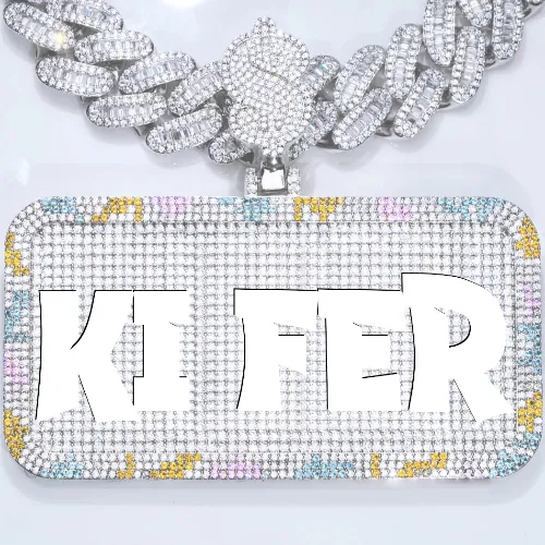 CUSTOM LETTER NECKLACE 3D COLORFUL SQUARE sold by The GUU Shop