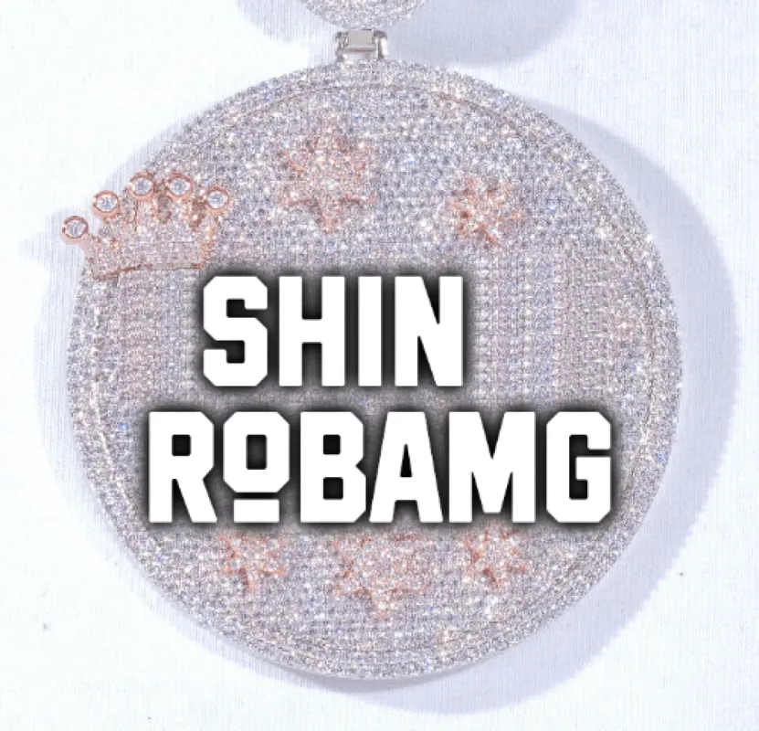 CUSTOM LETTER NECKLACE 3D BIG CROWN DISC sold by The GUU Shop