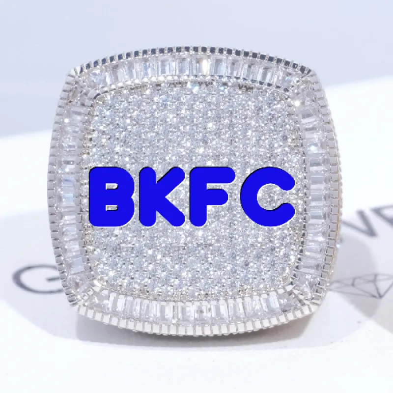 CUSTOM LETTER 3D ICED RING sold by The GUU Shop