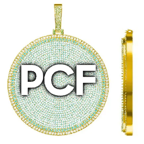 CUSTOM LETTER NECKLACE 3D BIG DISC sold by The GUU Shop