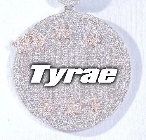 CUSTOM LETTER NECKLACE 3D BIG CROWN DISC sold by The GUU Shop