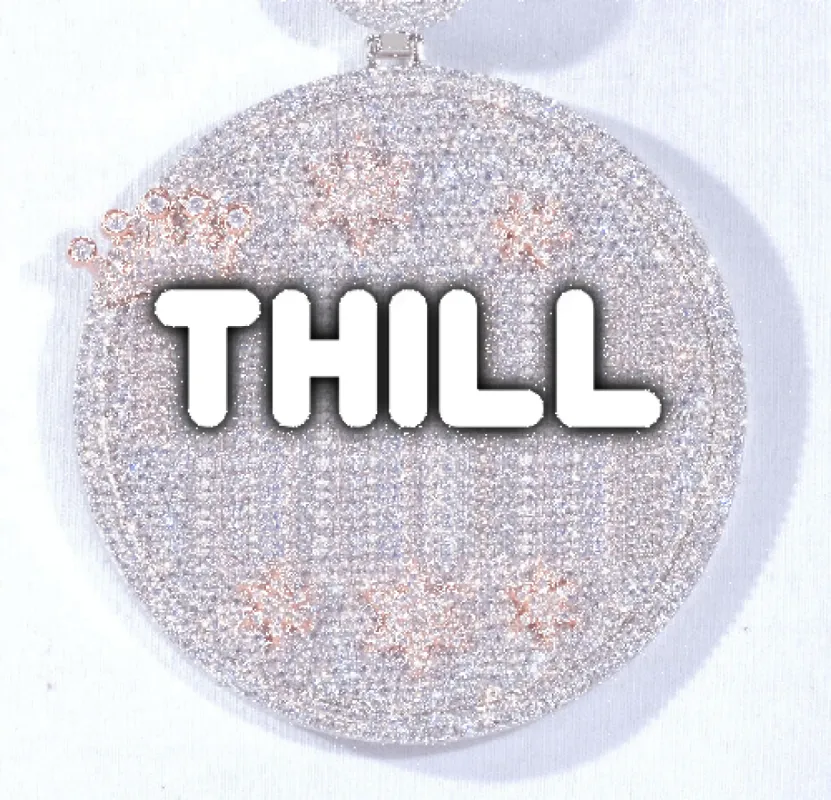 CUSTOM LETTER NECKLACE 3D BIG CROWN DISC sold by The GUU Shop