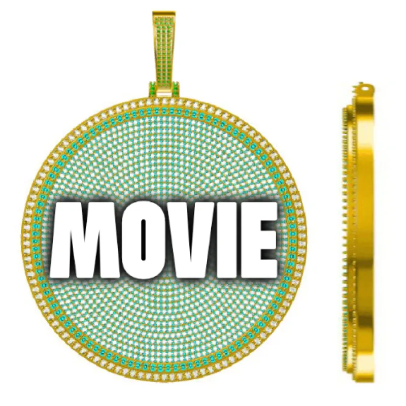 CUSTOM LETTER NECKLACE 3D BIG DISC sold by The GUU Shop