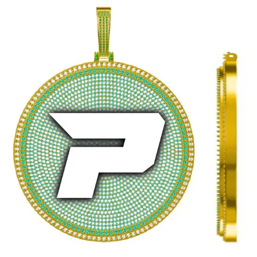 CUSTOM LETTER NECKLACE 3D BIG DISC sold by The GUU Shop