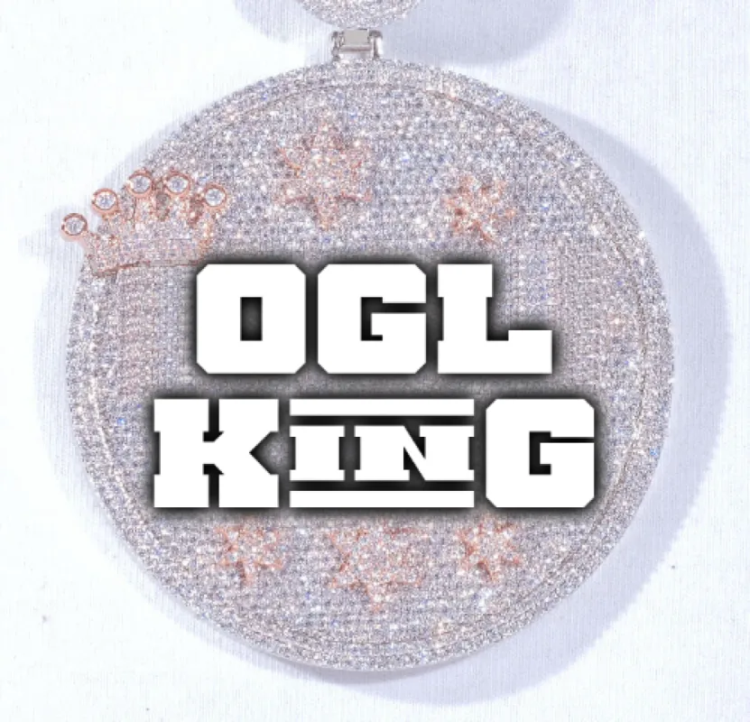 CUSTOM LETTER NECKLACE 3D BIG CROWN DISC made by The GUU Shop