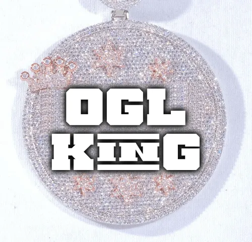 CUSTOM LETTER NECKLACE 3D BIG CROWN DISC sold by The GUU Shop