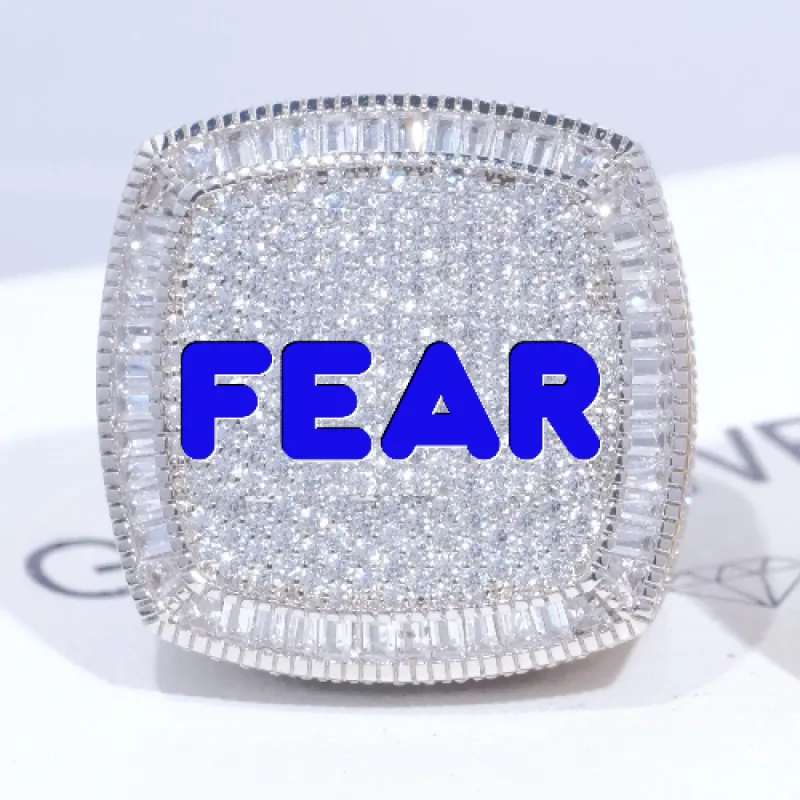 CUSTOM LETTER 3D ICED RING sold by The GUU Shop