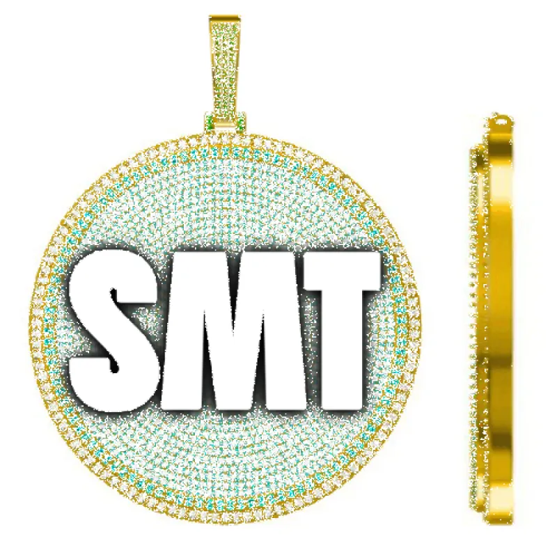 CUSTOM LETTER NECKLACE 3D BIG DISC sold by The GUU Shop