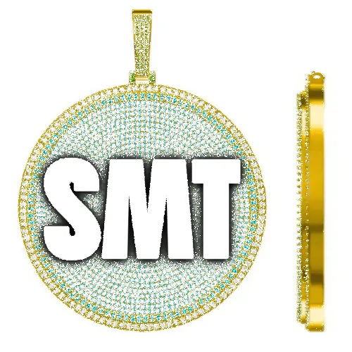 CUSTOM LETTER NECKLACE 3D BIG DISC sold by The GUU Shop