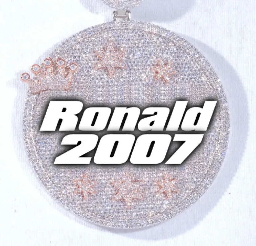 CUSTOM LETTER NECKLACE 3D BIG CROWN DISC sold by The GUU Shop