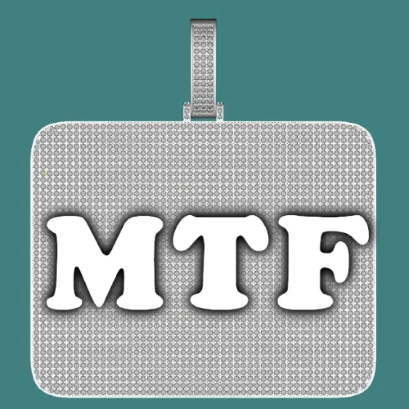 CUSTOM LETTER NECKLACE 3D BIG SQUARE sold by The GUU Shop