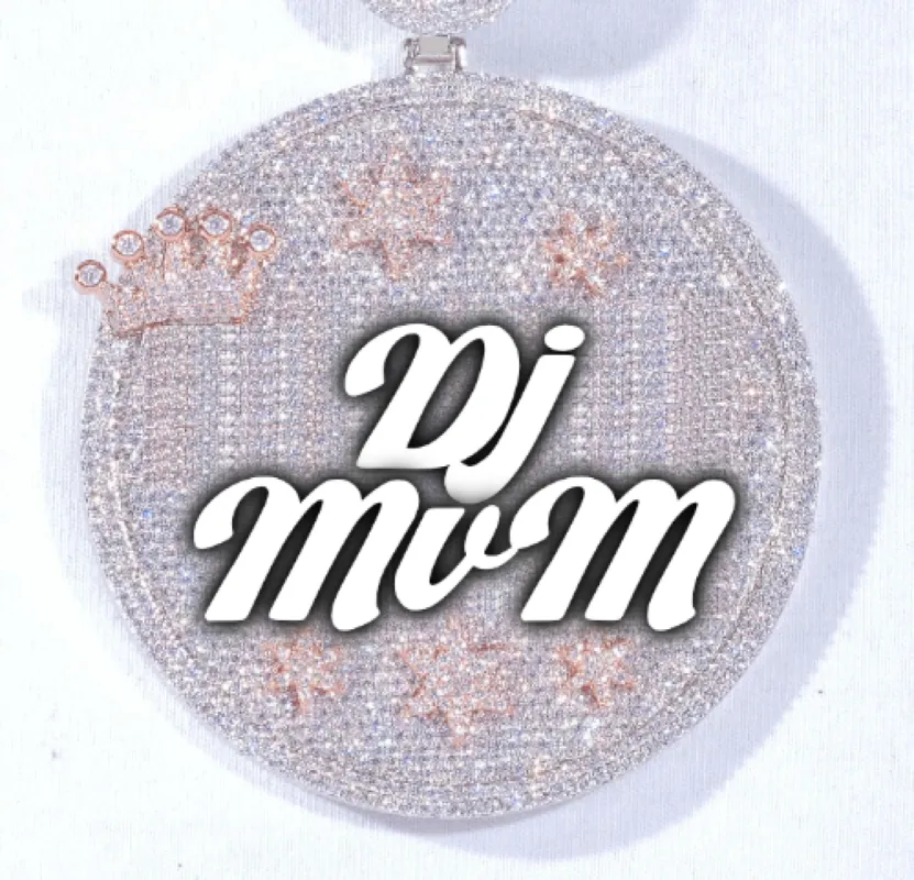 CUSTOM LETTER NECKLACE 3D BIG CROWN DISC sold by The GUU Shop