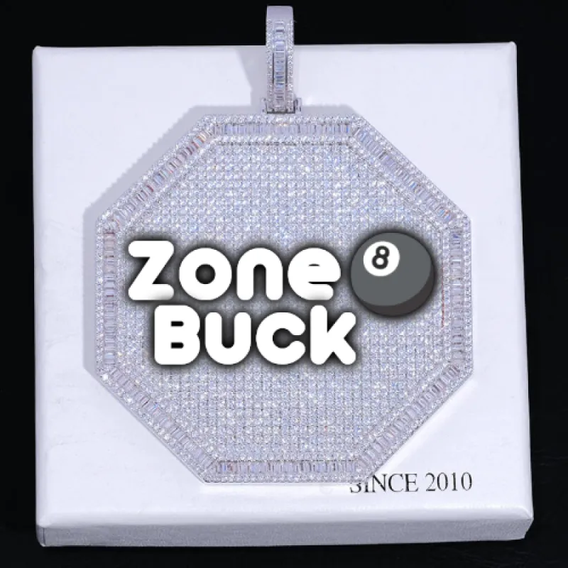 CUSTOM LETTER NECKLACE 3D BIG OCTAGON sold by The GUU Shop