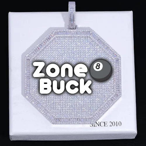 CUSTOM LETTER NECKLACE 3D BIG OCTAGON sold by The GUU Shop