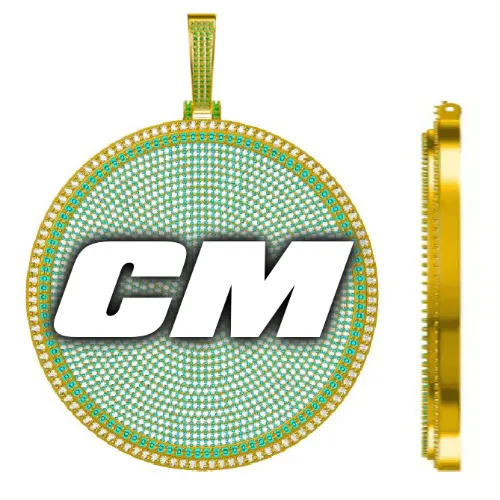 CUSTOM LETTER NECKLACE 3D BIG DISC sold by The GUU Shop