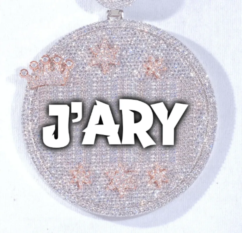 CUSTOM LETTER NECKLACE 3D BIG CROWN DISC made by The GUU Shop