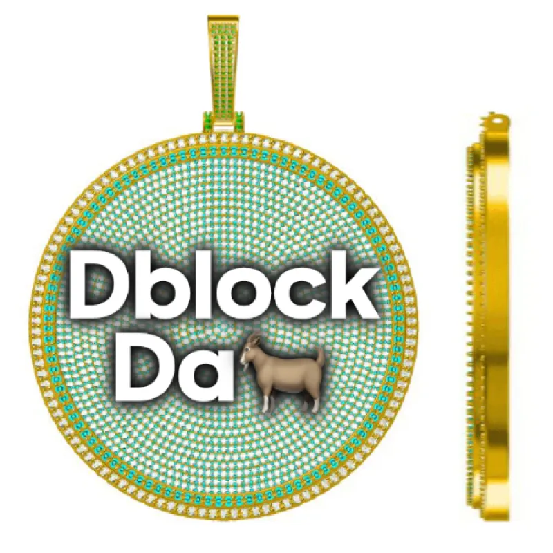 CUSTOM LETTER NECKLACE 3D BIG DISC sold by The GUU Shop