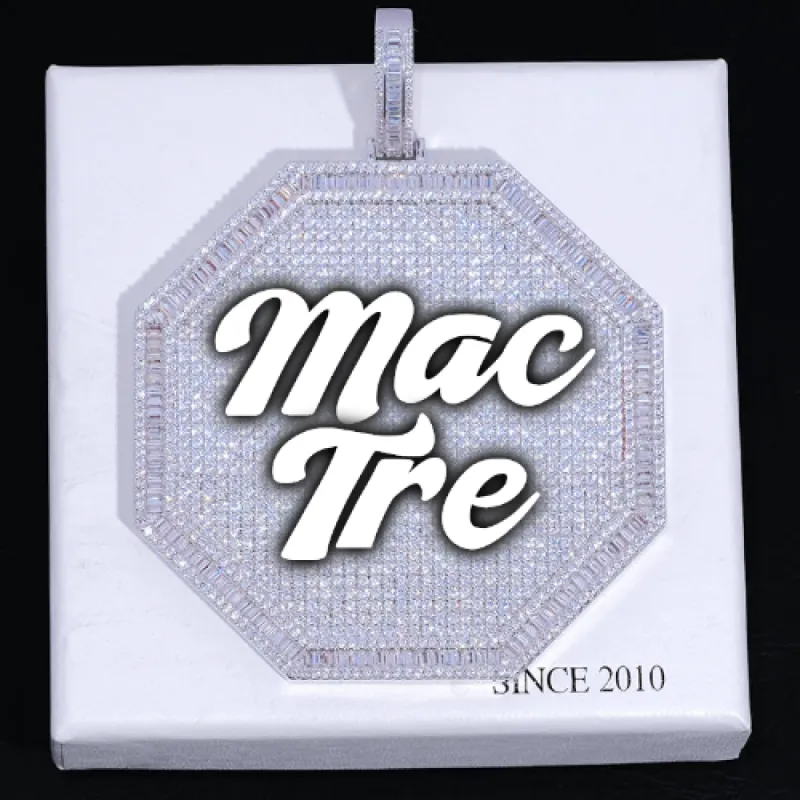 CUSTOM LETTER NECKLACE 3D BIG OCTAGON sold by The GUU Shop