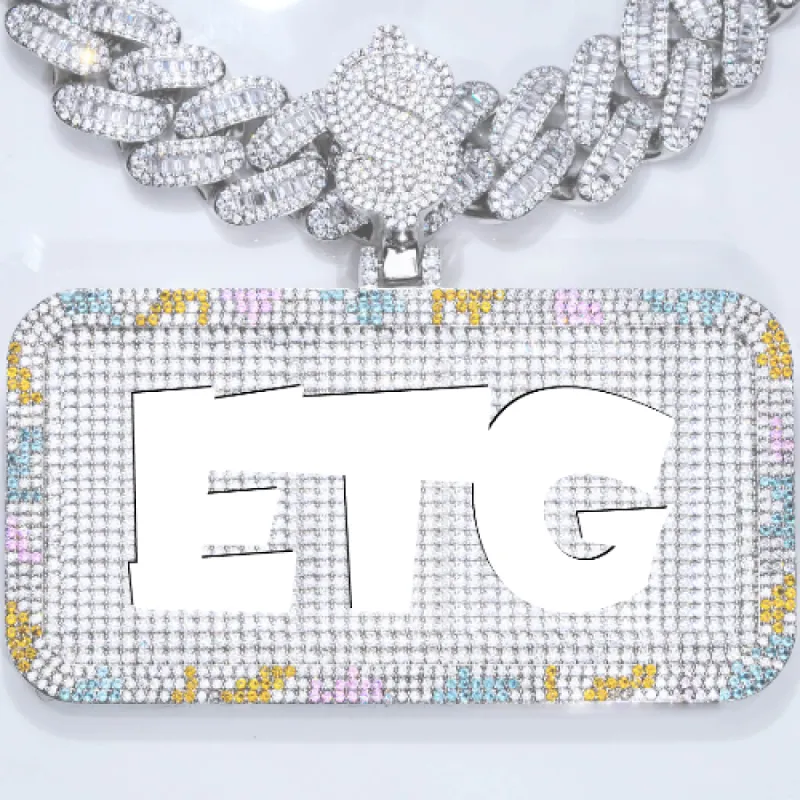 CUSTOM LETTER NECKLACE 3D COLORFUL SQUARE sold by The GUU Shop