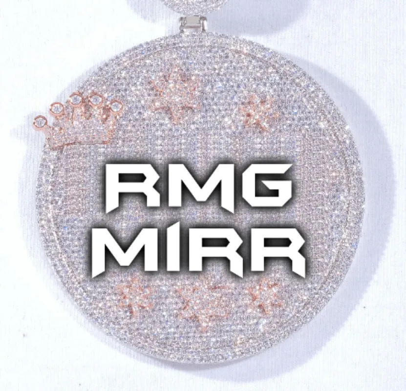 CUSTOM LETTER NECKLACE 3D BIG CROWN DISC sold by The GUU Shop