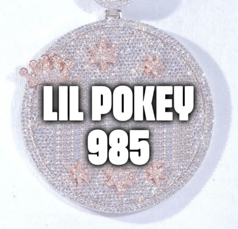 CUSTOM LETTER NECKLACE 3D BIG CROWN DISC sold by The GUU Shop