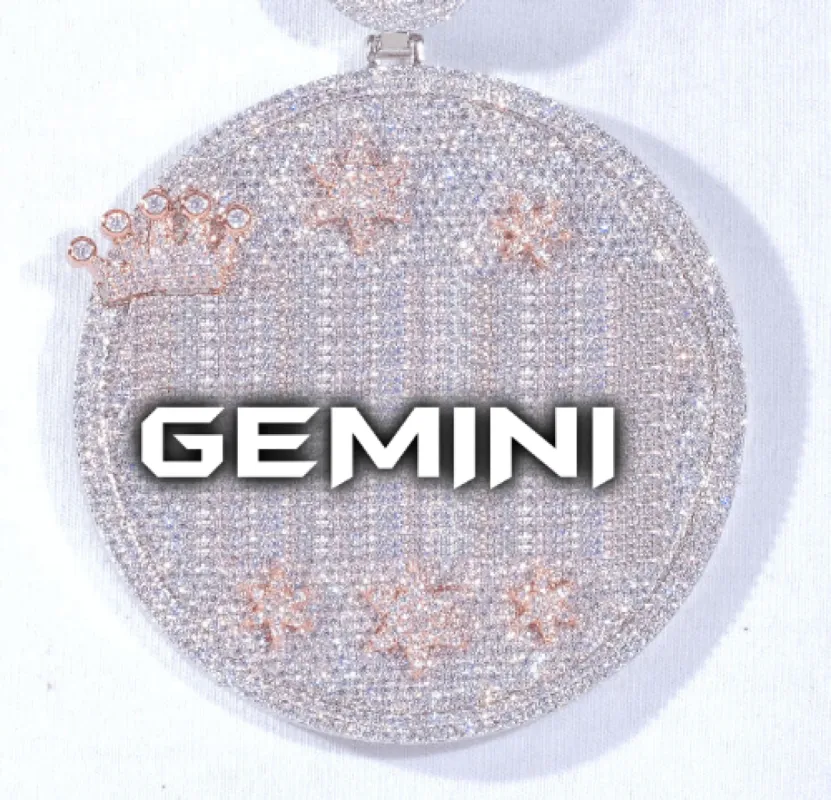 CUSTOM LETTER NECKLACE 3D BIG CROWN DISC sold by The GUU Shop