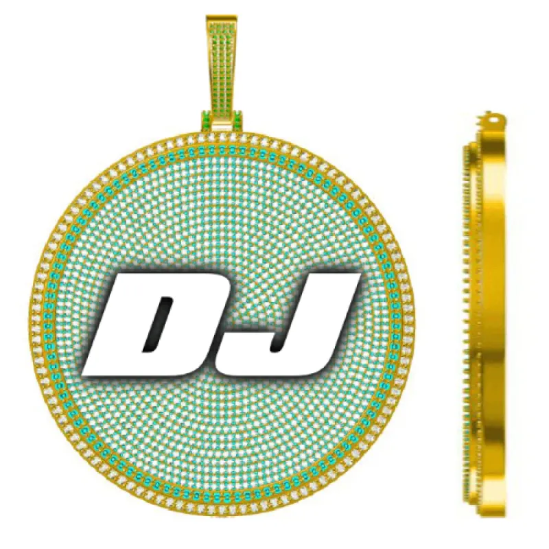 CUSTOM LETTER NECKLACE 3D BIG DISC sold by The GUU Shop