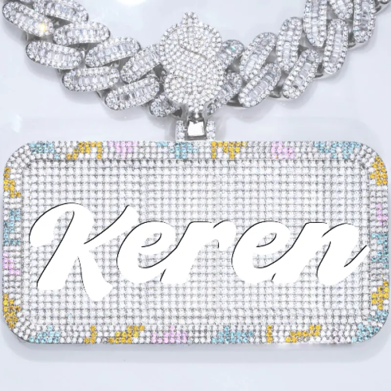 CUSTOM LETTER NECKLACE 3D COLORFUL SQUARE sold by The GUU Shop