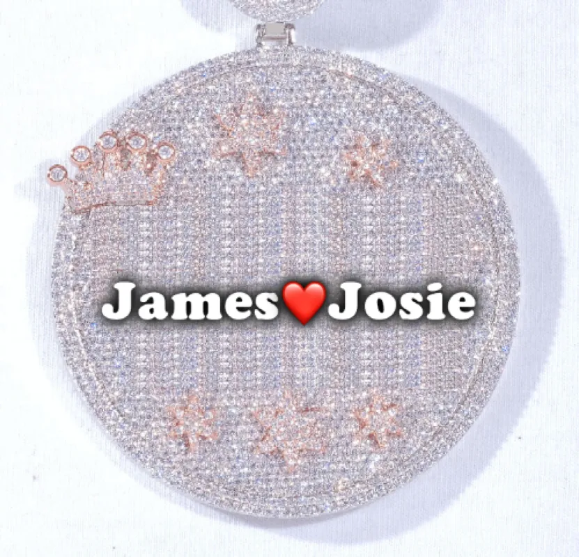 CUSTOM LETTER NECKLACE 3D BIG CROWN DISC sold by The GUU Shop