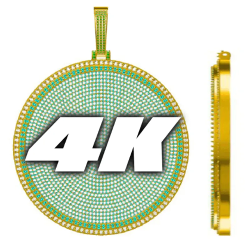 CUSTOM LETTER NECKLACE 3D BIG DISC sold by The GUU Shop