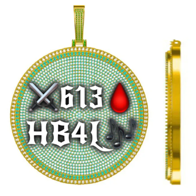 CUSTOM LETTER NECKLACE 3D BIG DISC sold by The GUU Shop