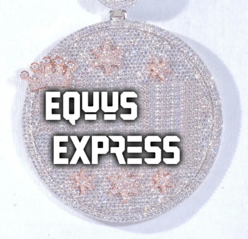 CUSTOM LETTER NECKLACE 3D BIG CROWN DISC sold by The GUU Shop