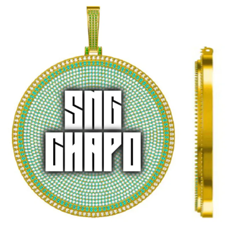 CUSTOM LETTER NECKLACE 3D BIG DISC sold by The GUU Shop