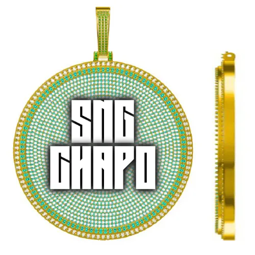 CUSTOM LETTER NECKLACE 3D BIG DISC sold by The GUU Shop