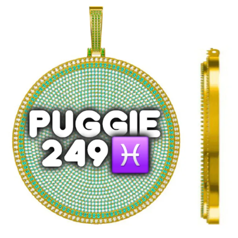 CUSTOM LETTER NECKLACE 3D BIG DISC sold by The GUU Shop