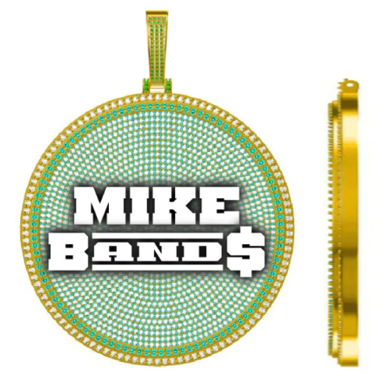 CUSTOM LETTER NECKLACE 3D BIG DISC sold by The GUU Shop