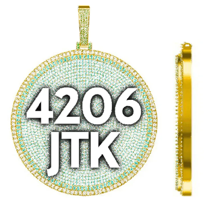 CUSTOM LETTER NECKLACE 3D BIG DISC sold by The GUU Shop