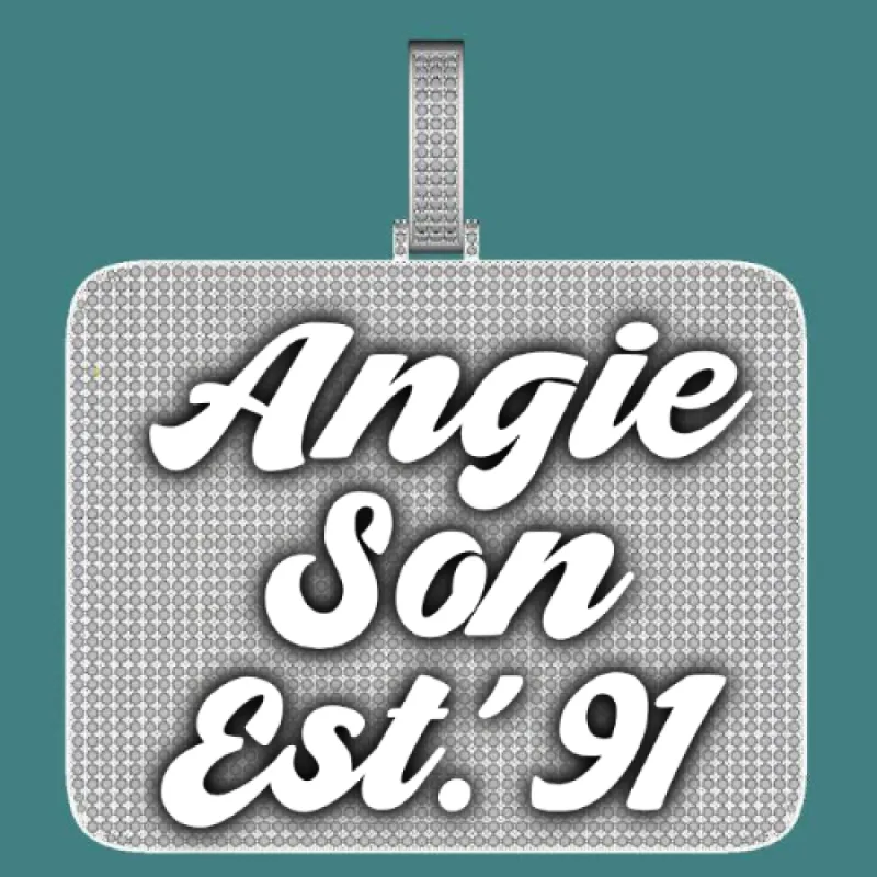 CUSTOM LETTER NECKLACE 3D BIG SQUARE sold by The GUU Shop