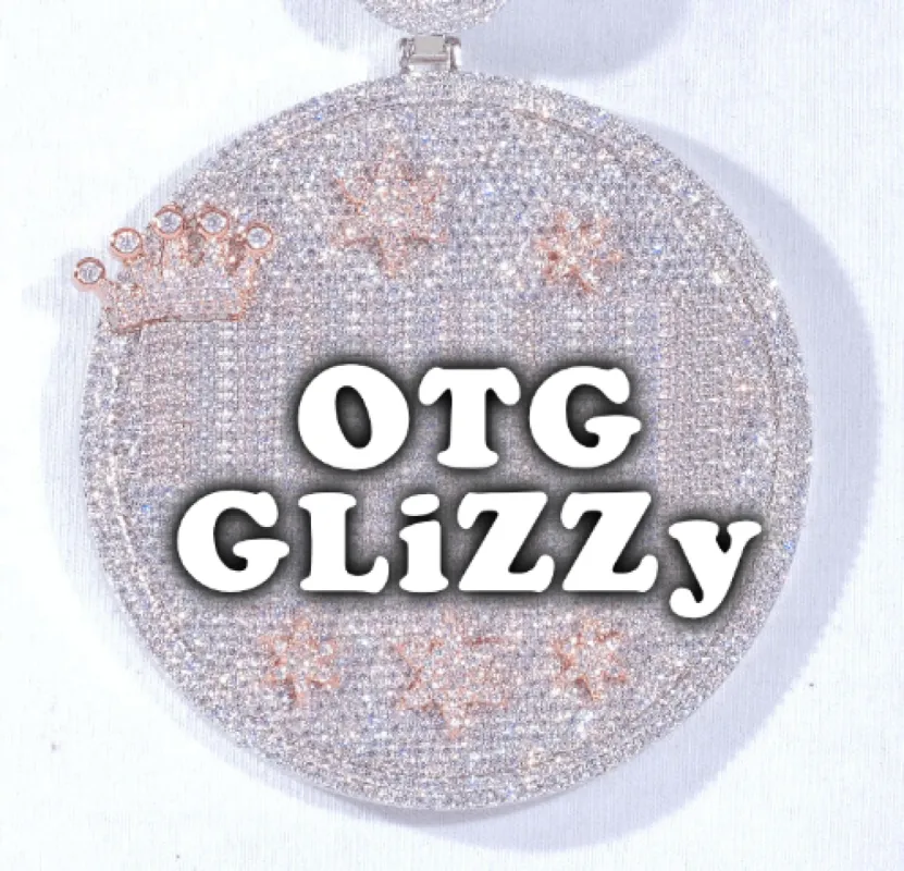 CUSTOM LETTER NECKLACE 3D BIG CROWN DISC sold by The GUU Shop