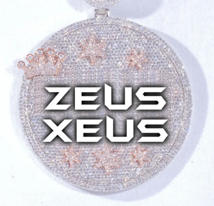 CUSTOM LETTER NECKLACE 3D BIG CROWN DISC sold by The GUU Shop