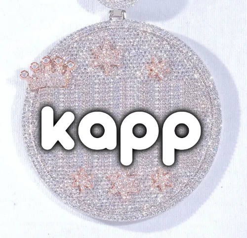 CUSTOM LETTER NECKLACE 3D BIG CROWN DISC sold by The GUU Shop