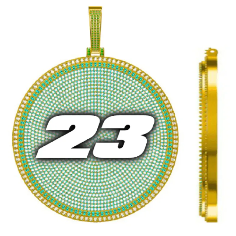 CUSTOM LETTER NECKLACE 3D BIG DISC sold by The GUU Shop