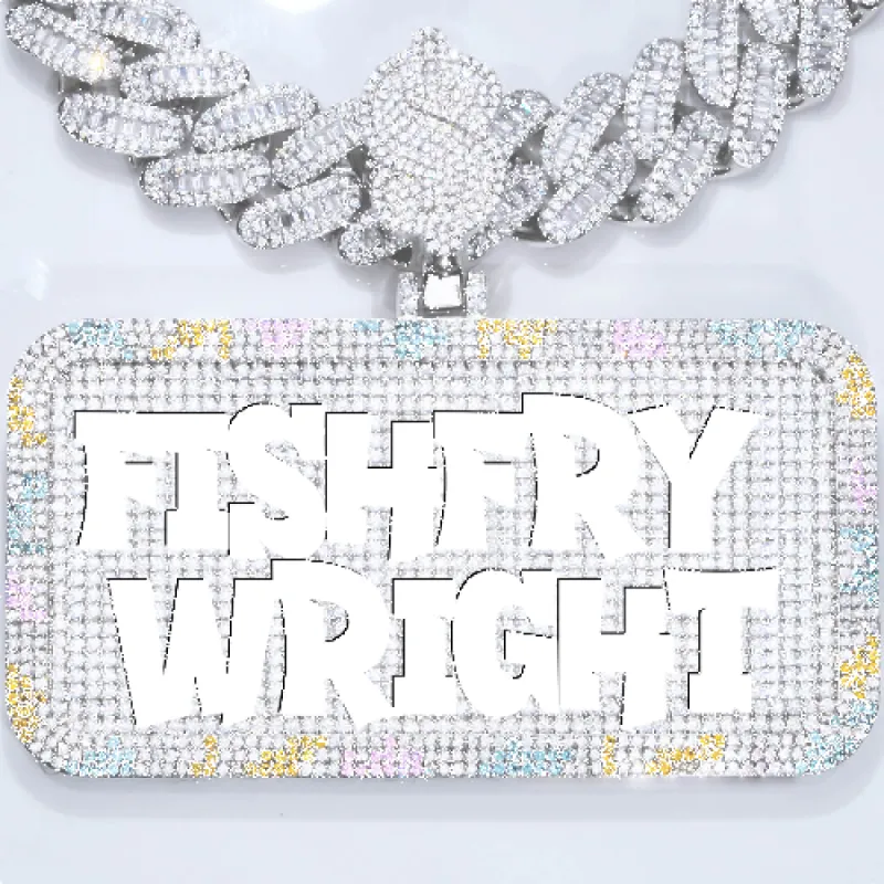 CUSTOM LETTER NECKLACE 3D COLORFUL SQUARE sold by The GUU Shop