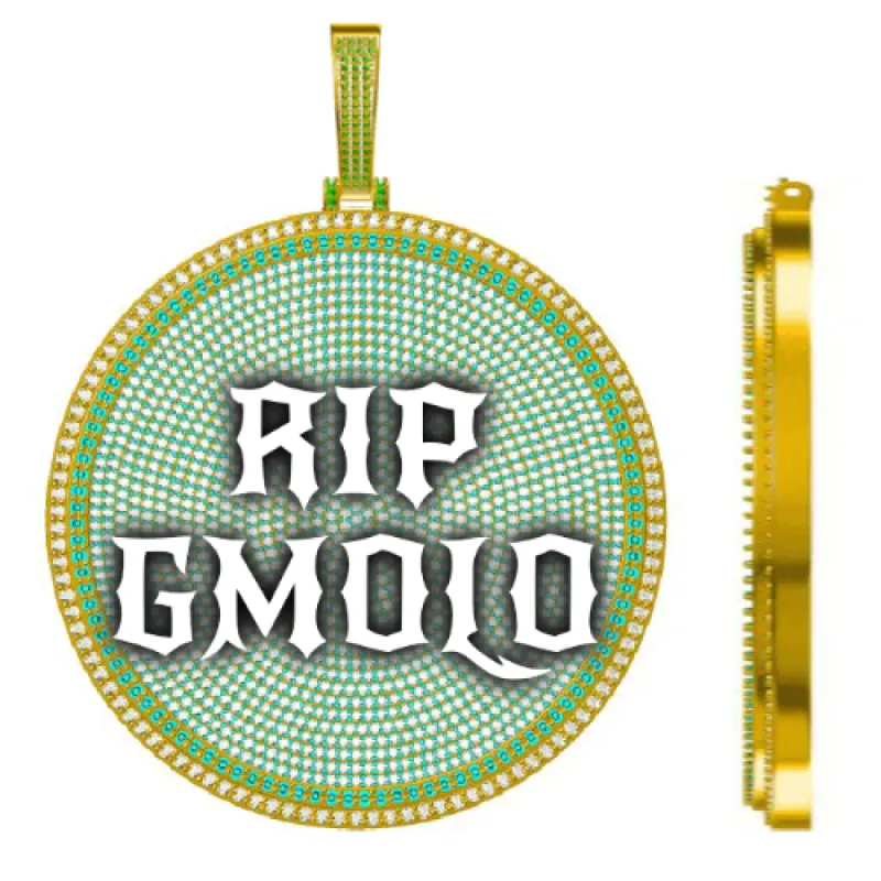 CUSTOM LETTER NECKLACE 3D BIG DISC sold by The GUU Shop