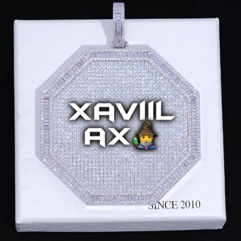 CUSTOM LETTER NECKLACE 3D BIG OCTAGON sold by The GUU Shop