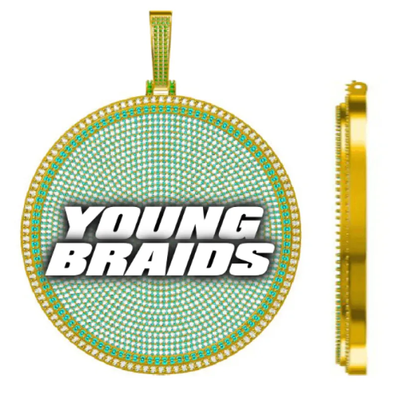 CUSTOM LETTER NECKLACE 3D BIG DISC sold by The GUU Shop