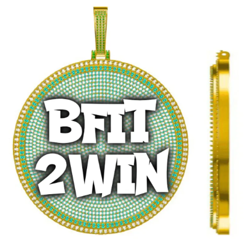 CUSTOM LETTER NECKLACE 3D BIG DISC sold by The GUU Shop